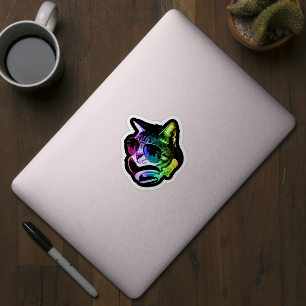 Rainbow Music Cat by robotface